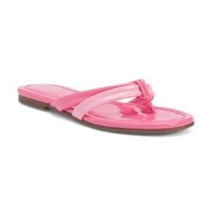 NEW J. McLaughlin Caitlin Pink Double Strap Patent Leather Thong Sandals